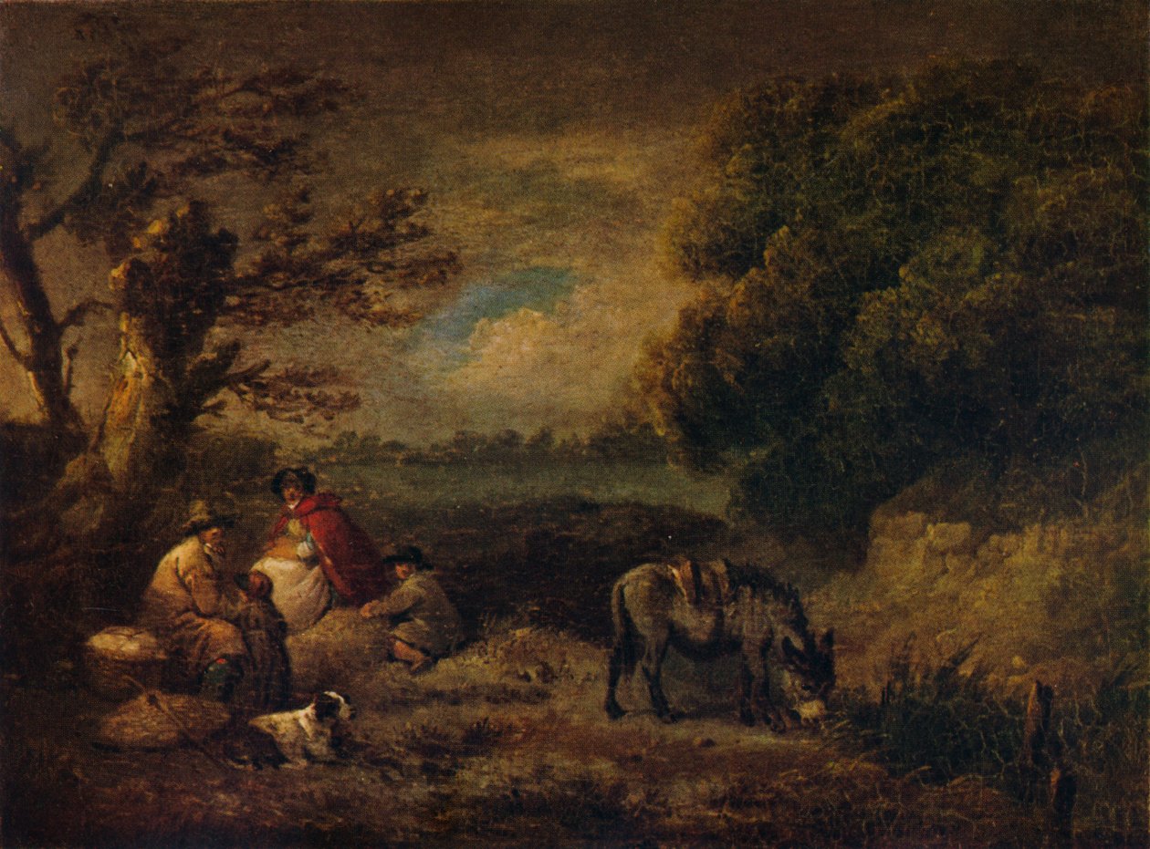 Szamárral pihenő cigányok, 1795 alkotó: George Morland