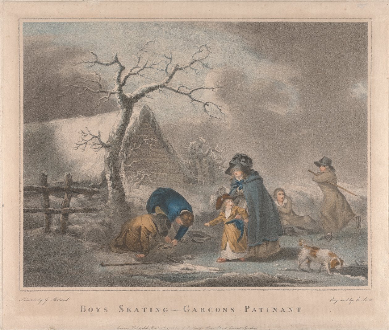 Négyes készlet: Boys Skating alkotó: George Morland