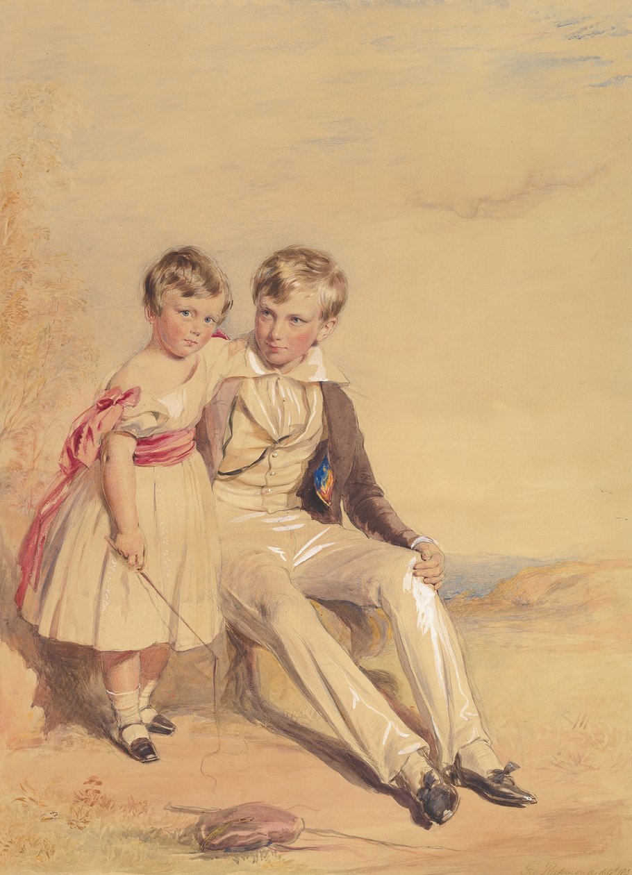 Két gyermek portréja, 1837. alkotó: George Richmond