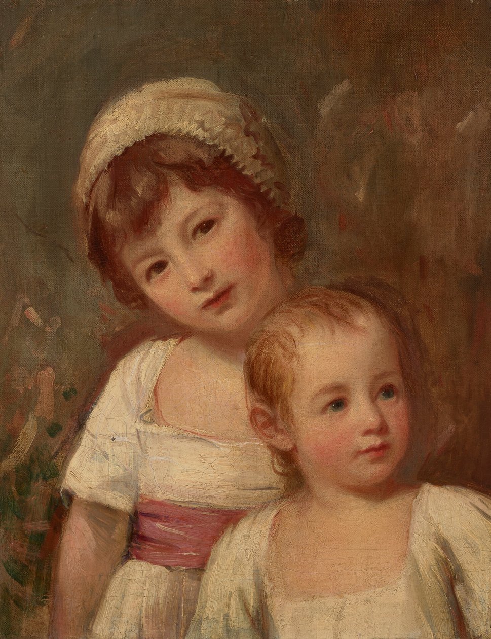 Két gyermek portréja, félhosszúságban alkotó: George Romney