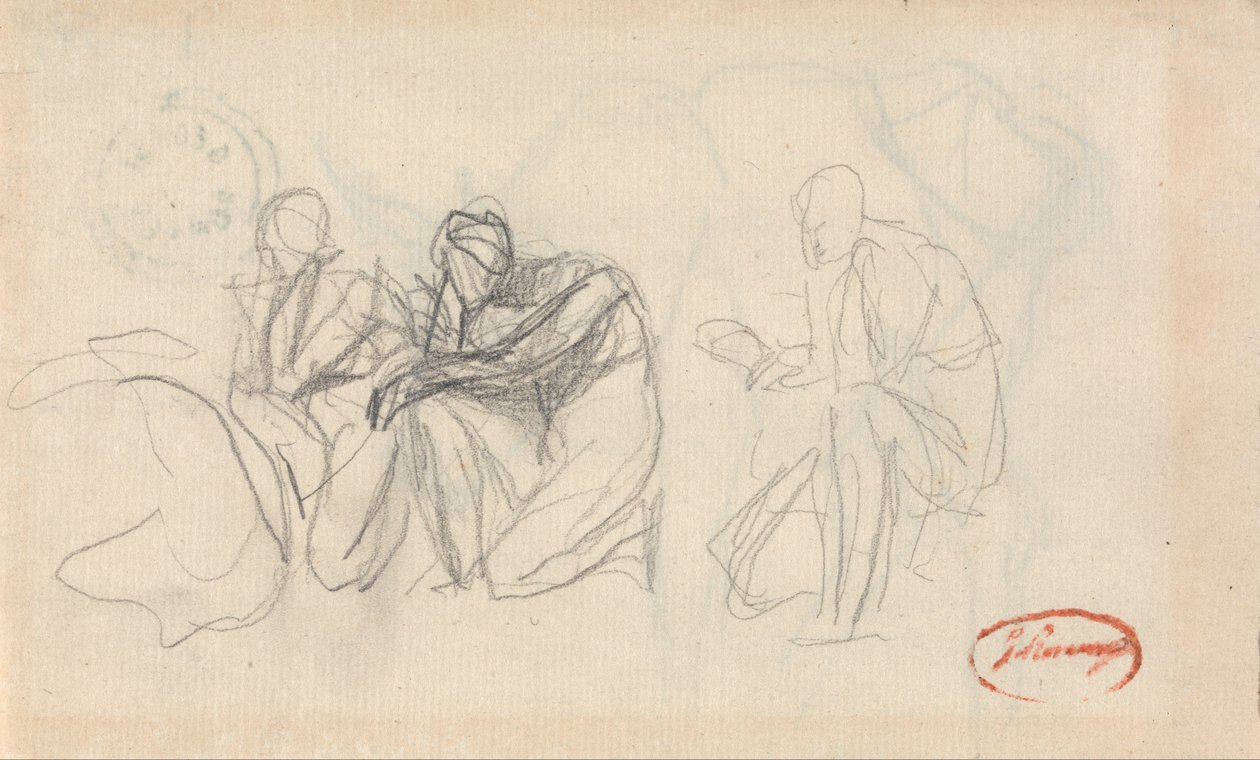 Három térdelő figura alkotó: George Romney