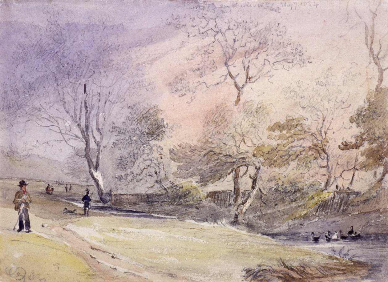 Fleet River, Hampstead, London, 1834 alkotó: George Shepheard