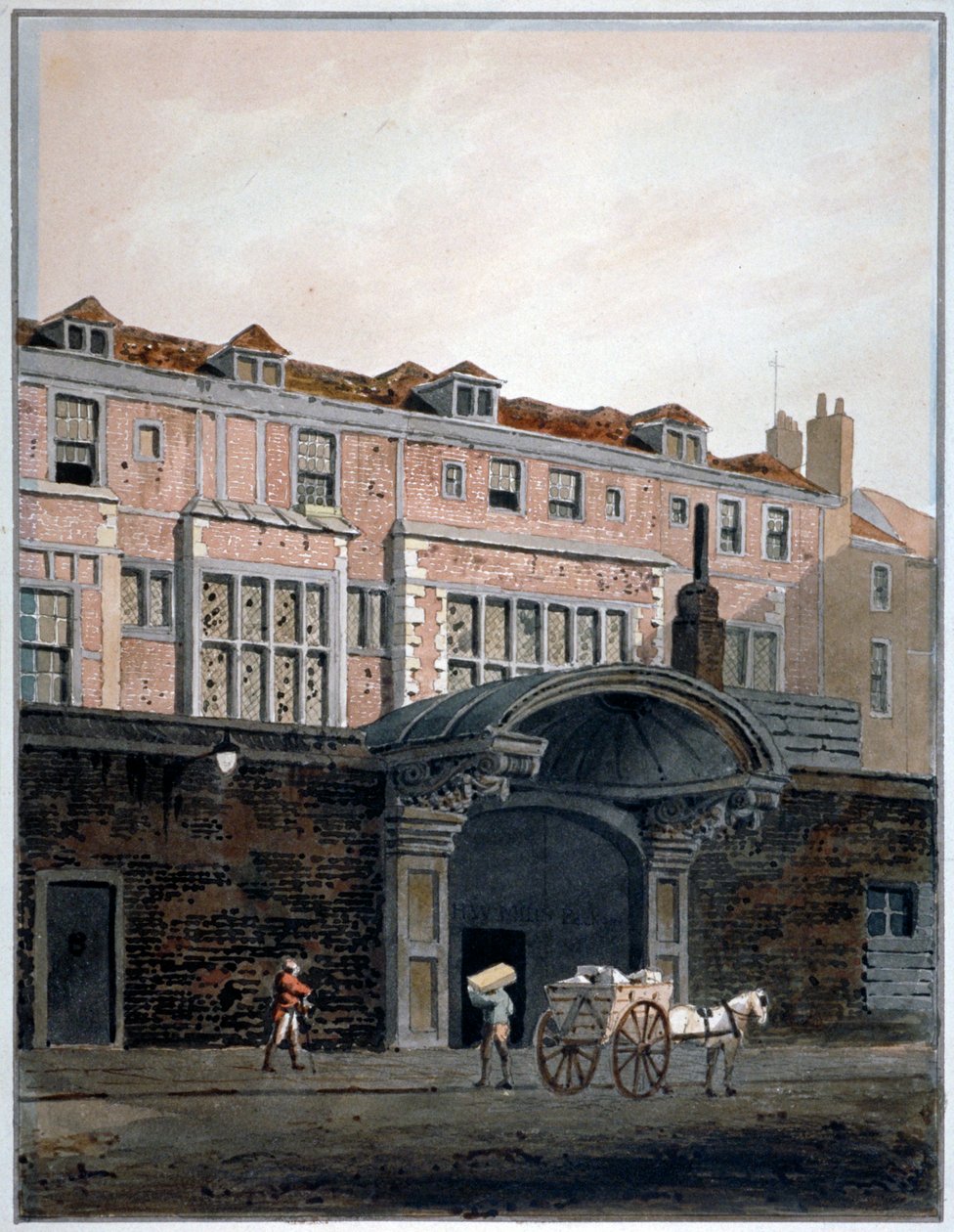 A Winchester Place kapuja, London, 1820. alkotó: George Shepherd