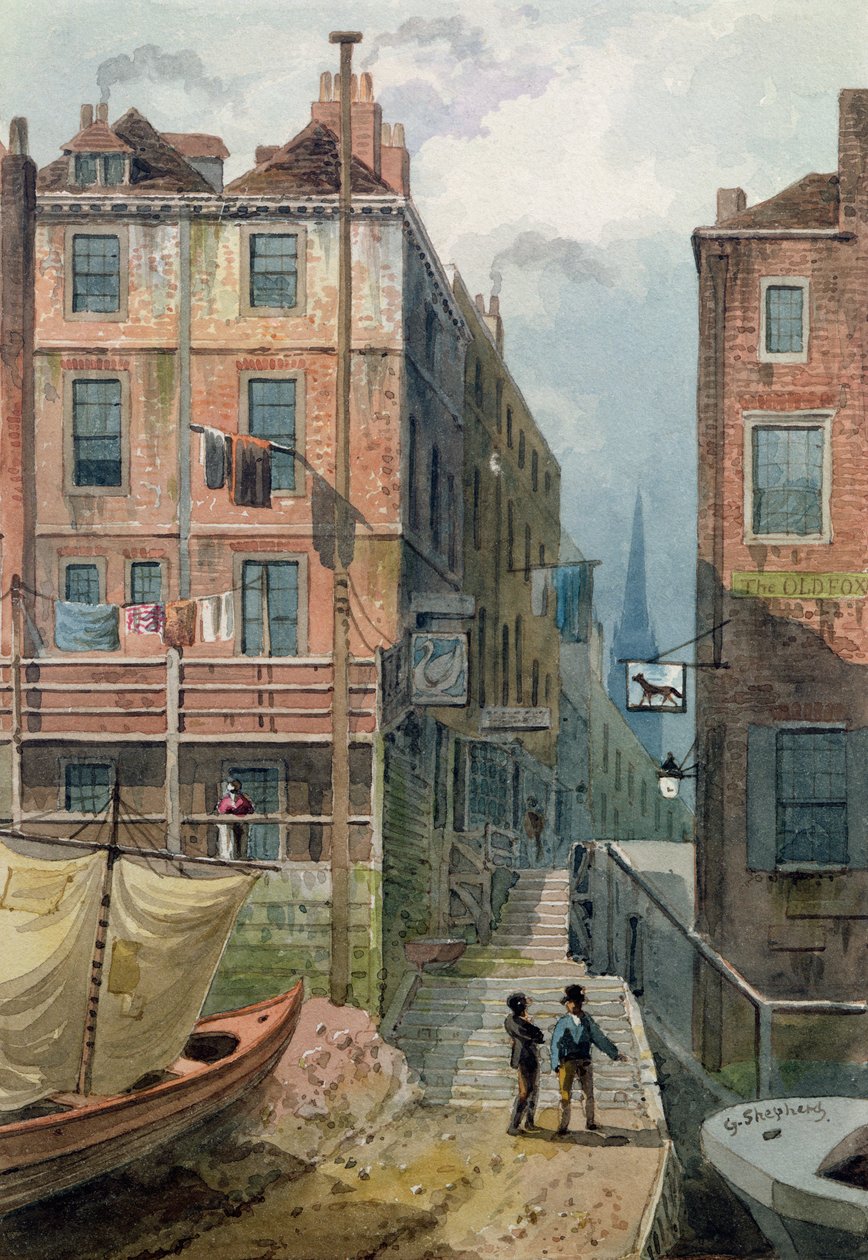 Hungerfordi lépcső, 1810 körül alkotó: George Shepherd