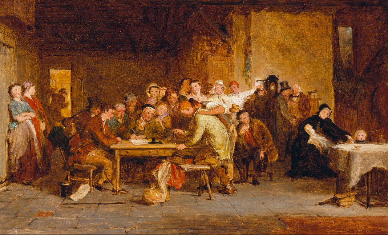 Vázlat a "The Raffle"-hez, 1868 alkotó: George Smith