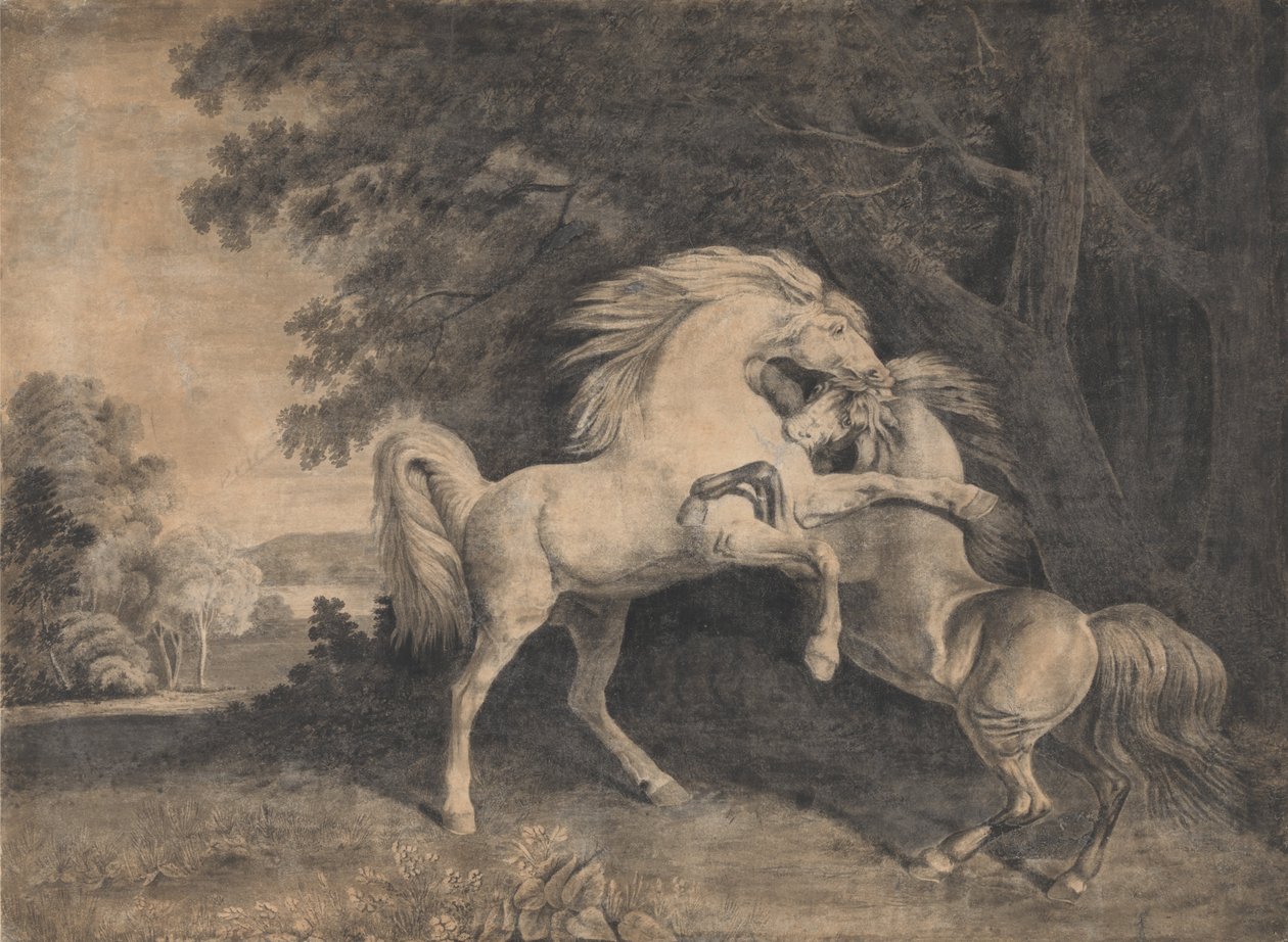 Harcoló lovak alkotó: George Stubbs