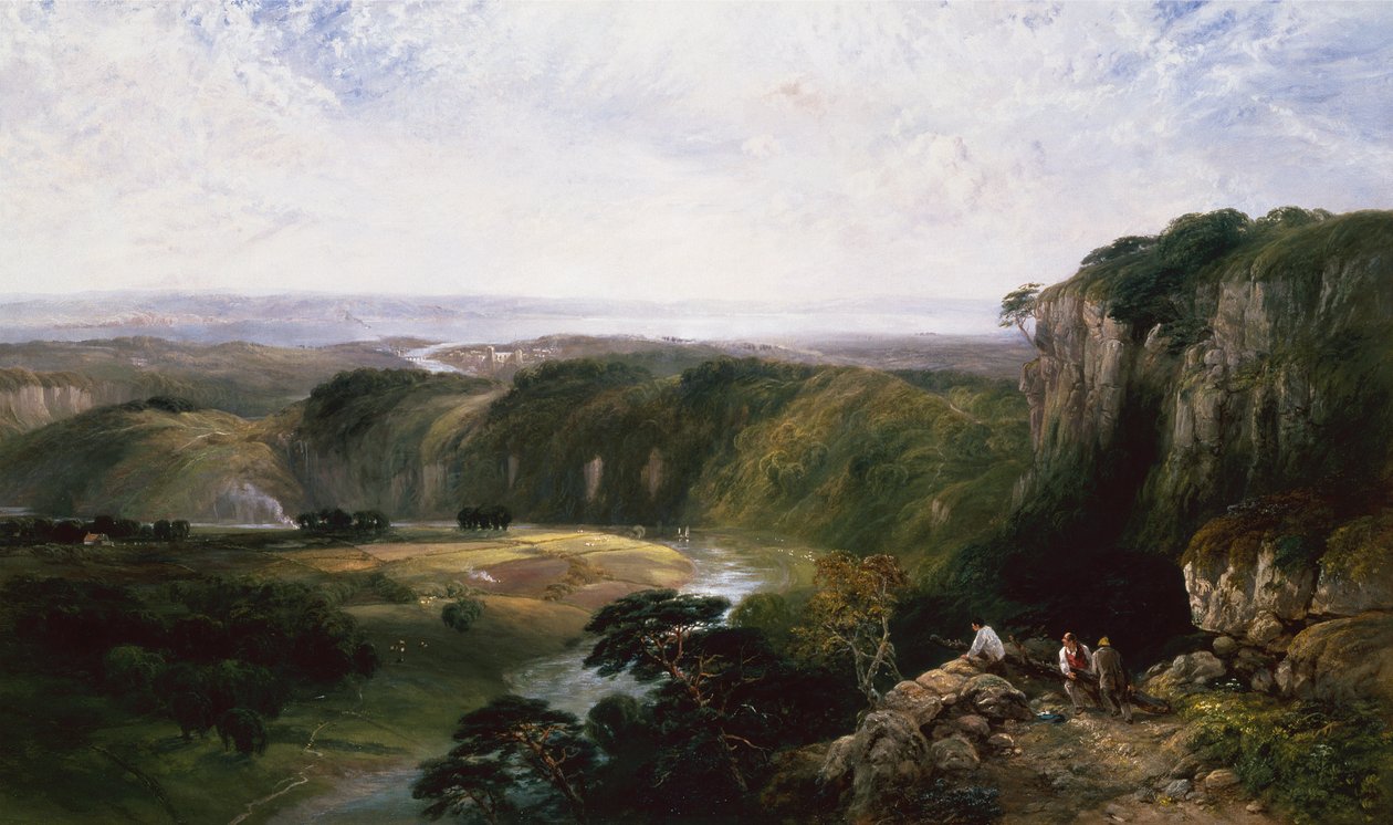 Chepstow a Windcliffről alkotó: George Vicat Cole