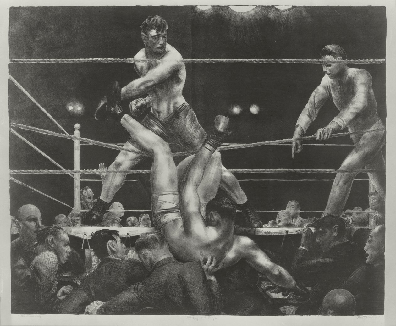 Dempsey és Firpo alkotó: George Wesley Bellows