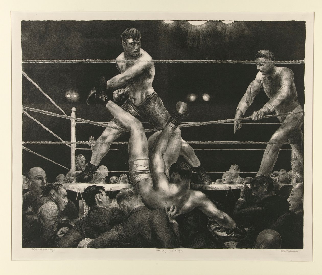 Dempsey és Firpo alkotó: George Wesley Bellows