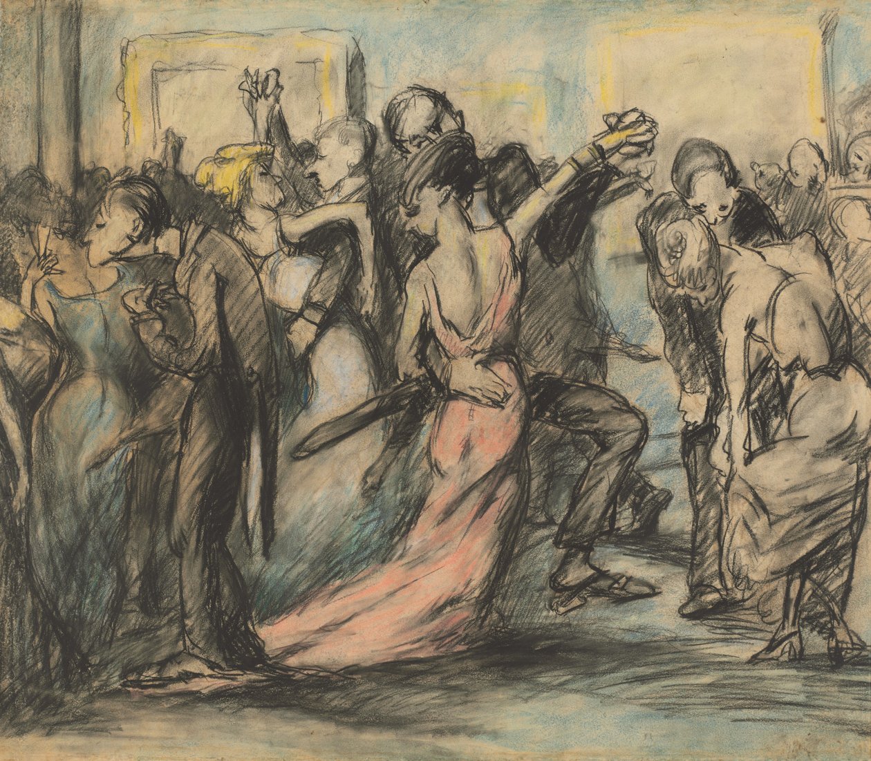 Társadalombál [verso], c. 1907. alkotó: George Wesley Bellows