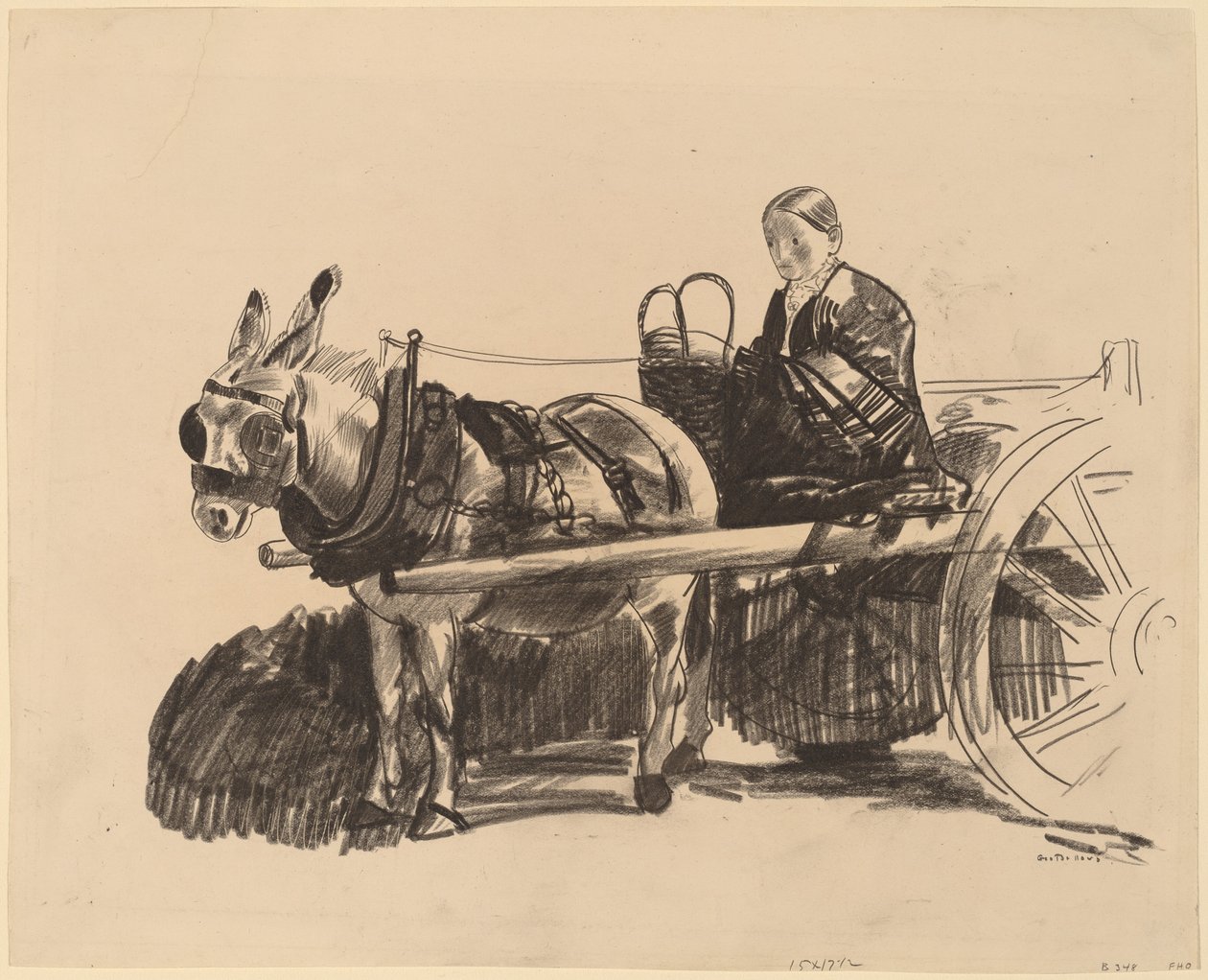 A szamárkocsi, 1922. alkotó: George Wesley Bellows