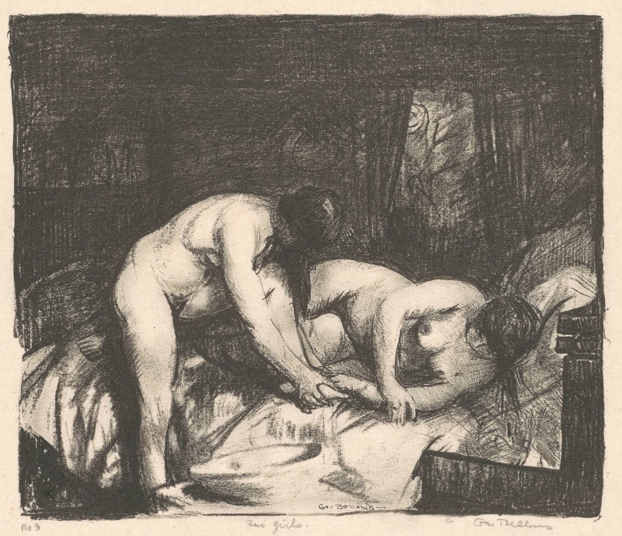 Két lány, 1917. alkotó: George Wesley Bellows
