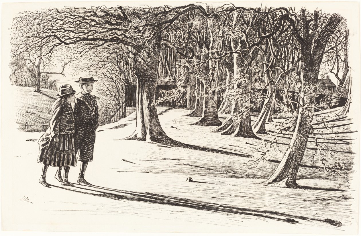 Két gyerek a hóban alkotó: George du Maurier