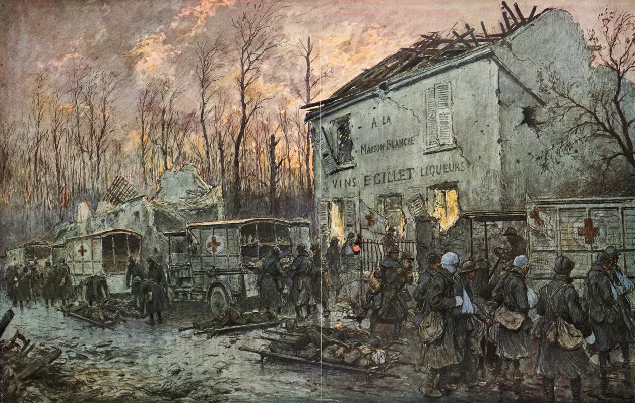 Az autó a háború alatt". alkotó: Georges Bertin Scott