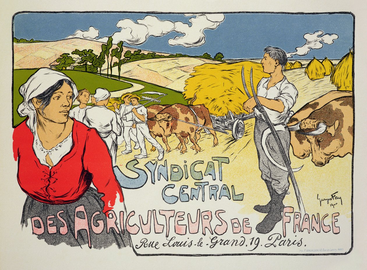 A Francia Földművesek Központi Szindikátusát reklámozó plakát reprodukciója, 1900 alkotó: Georges Fay