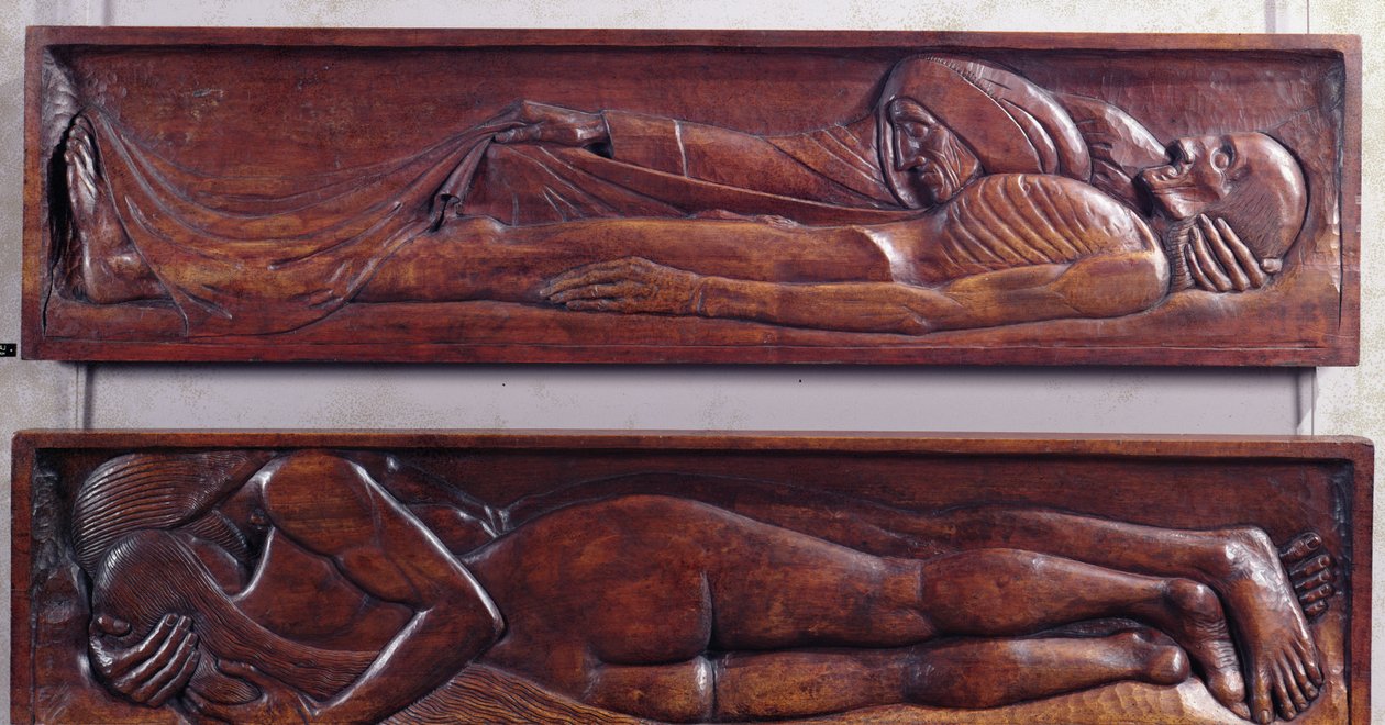 Halál, fa ágytábla, 1894-96 (fa) alkotó: Georges Lacombe