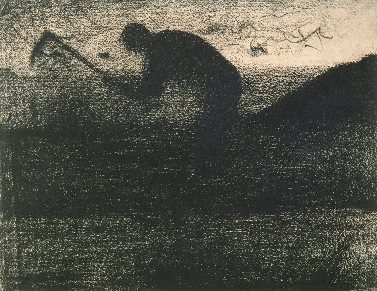 Man with a Pick, 1883 körül (kréta-konte) alkotó: Georges Seurat