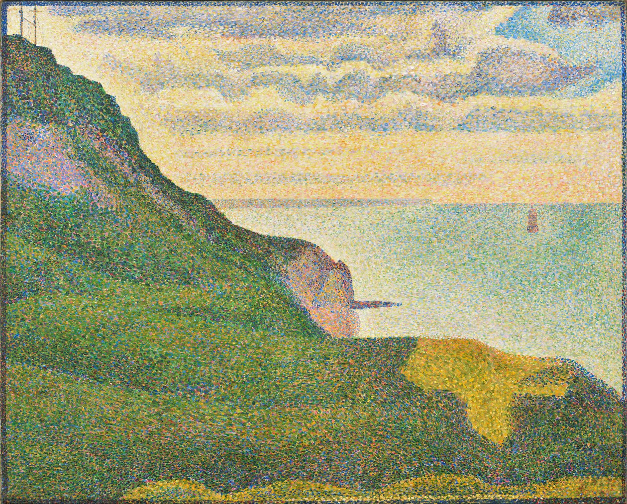 Tengeri tájkép Port-en-Bessinben, Normandiában, 1888 alkotó: Georges Seurat