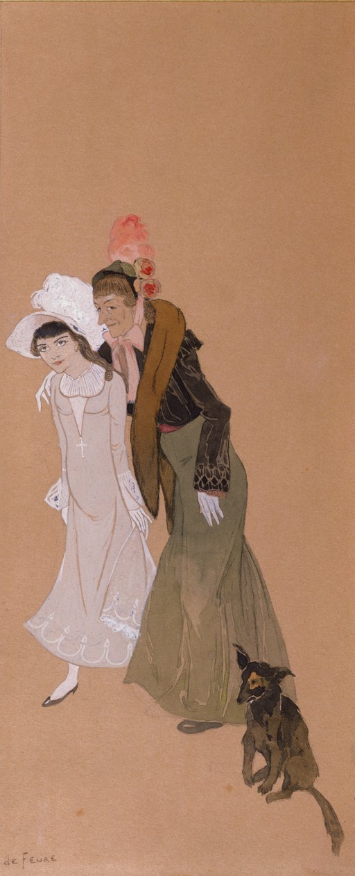 Mme Alvarez unokájával, Gigivel, 1943 alkotó: Georges de Feure