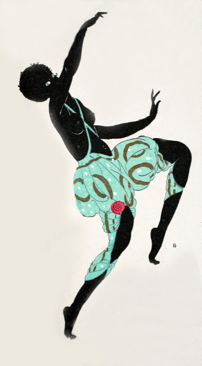 Táncoló lány (pochoir print) alkotó: Georges Barbier