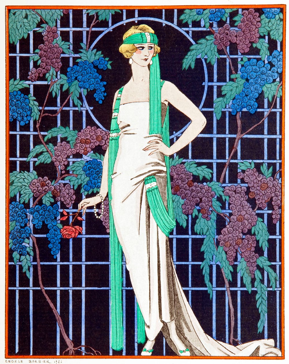 Rózsák az éjszakában alkotó: Georges Barbier