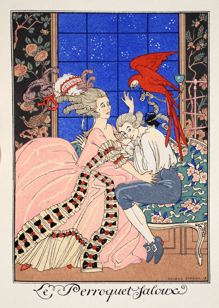 A féltékeny papagáj alkotó: Georges Barbier