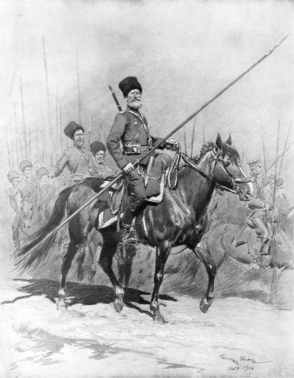 Kozák lovasság, 1914, 1926. alkotó: Georges Bertin Scott