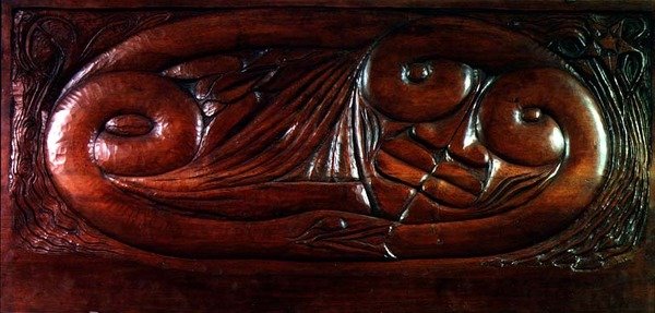 Exisztencia, fa ágypanel, 1894 körül (fa) alkotó: Georges Lacombe