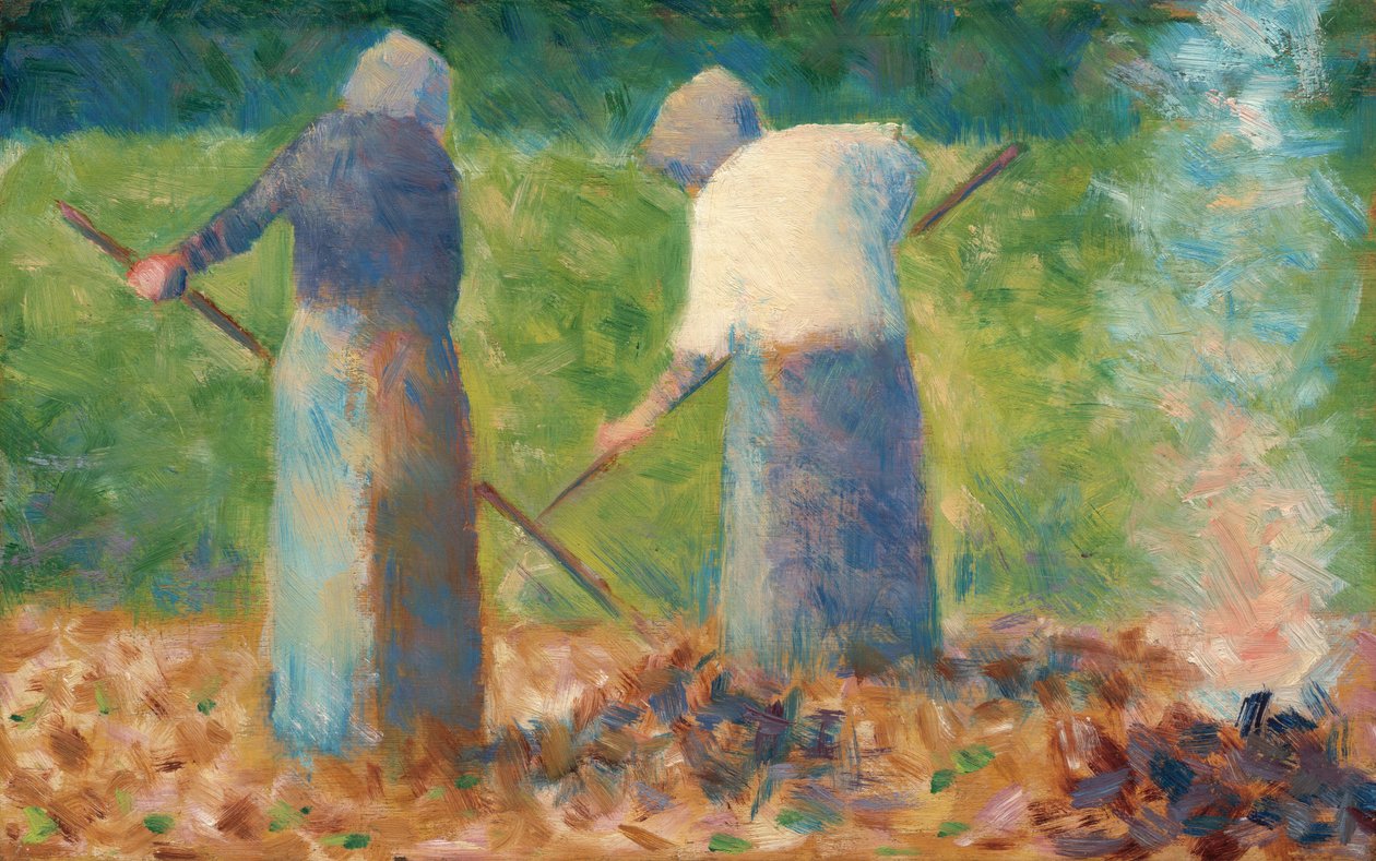 Szénakészítők Montfermeilben, kb. 1882. alkotó: Georges Pierre Seurat