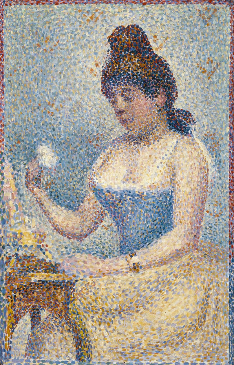 Fiatal nő púderezi magát, 1889 alkotó: Georges Seurat