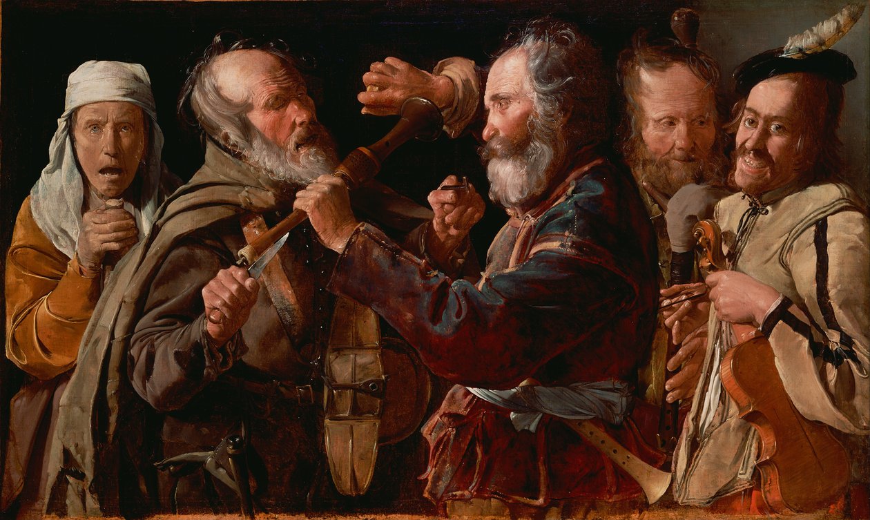 Zenész verekedés alkotó: Georges de La Tour