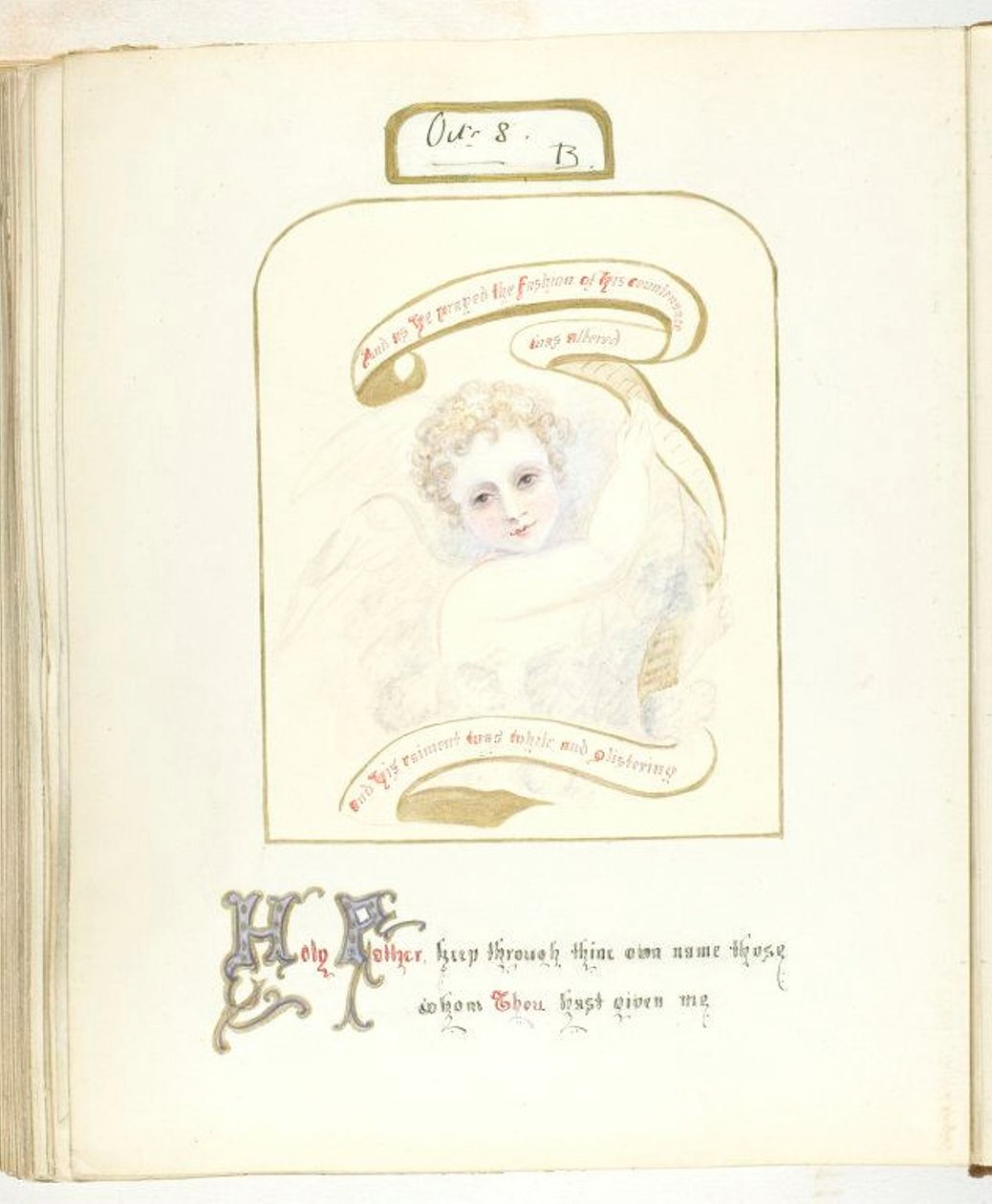 Cím nélkül [kerub és vallási szöveg], 185568. alkotó: Georgina Cowper
