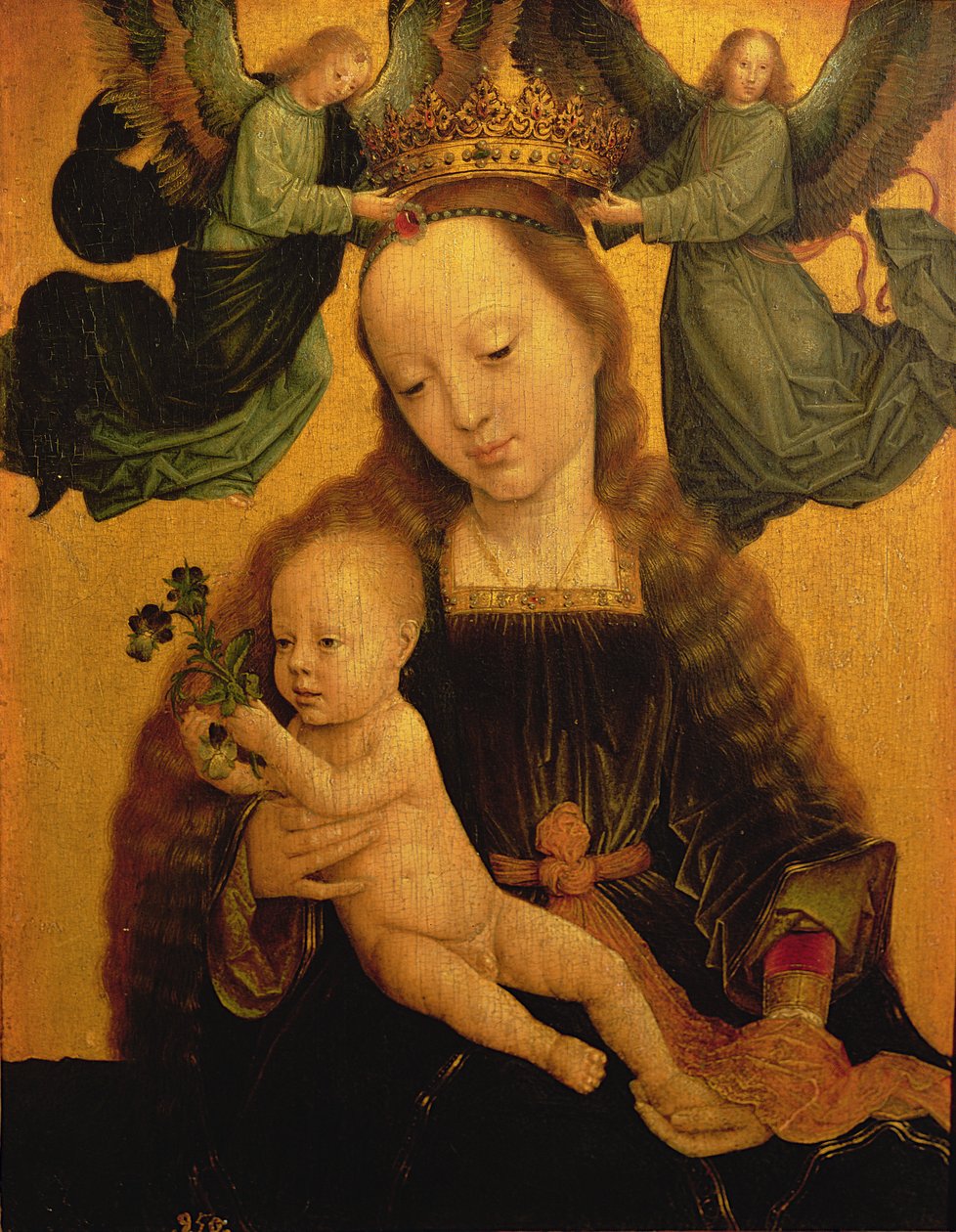 Madonna és a két angyal által megkoronázott gyermek, 1520 körül alkotó: Gerard David