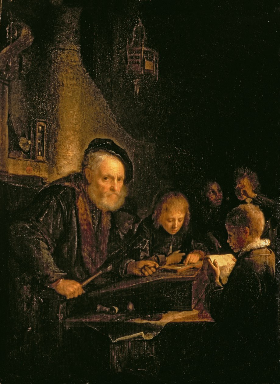 Az iskolamester, 1645 alkotó: Gerrit Dou
