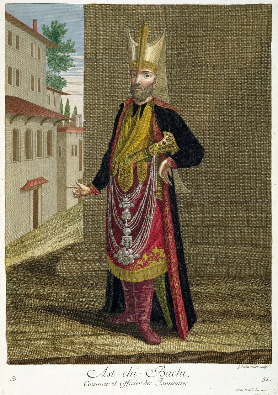 Ast-chi-Bachi, a janicsárok szakácsa és tisztje, 18. század alkotó: Gerard Jean Baptiste Scotin