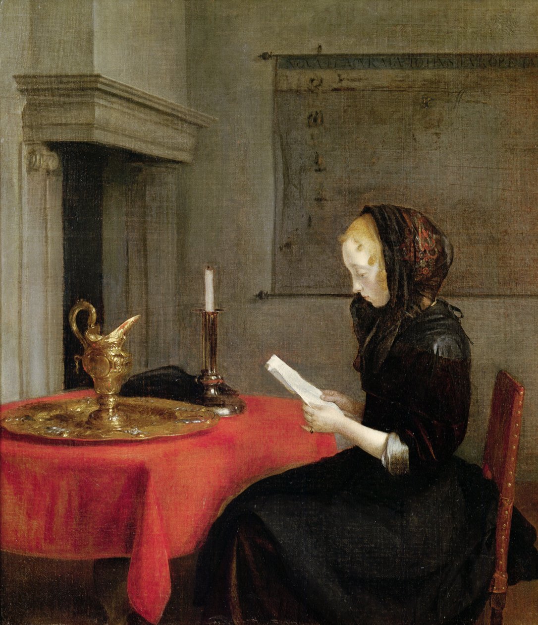Olvasó nő, 1662 körül alkotó: Gerard ter Borch