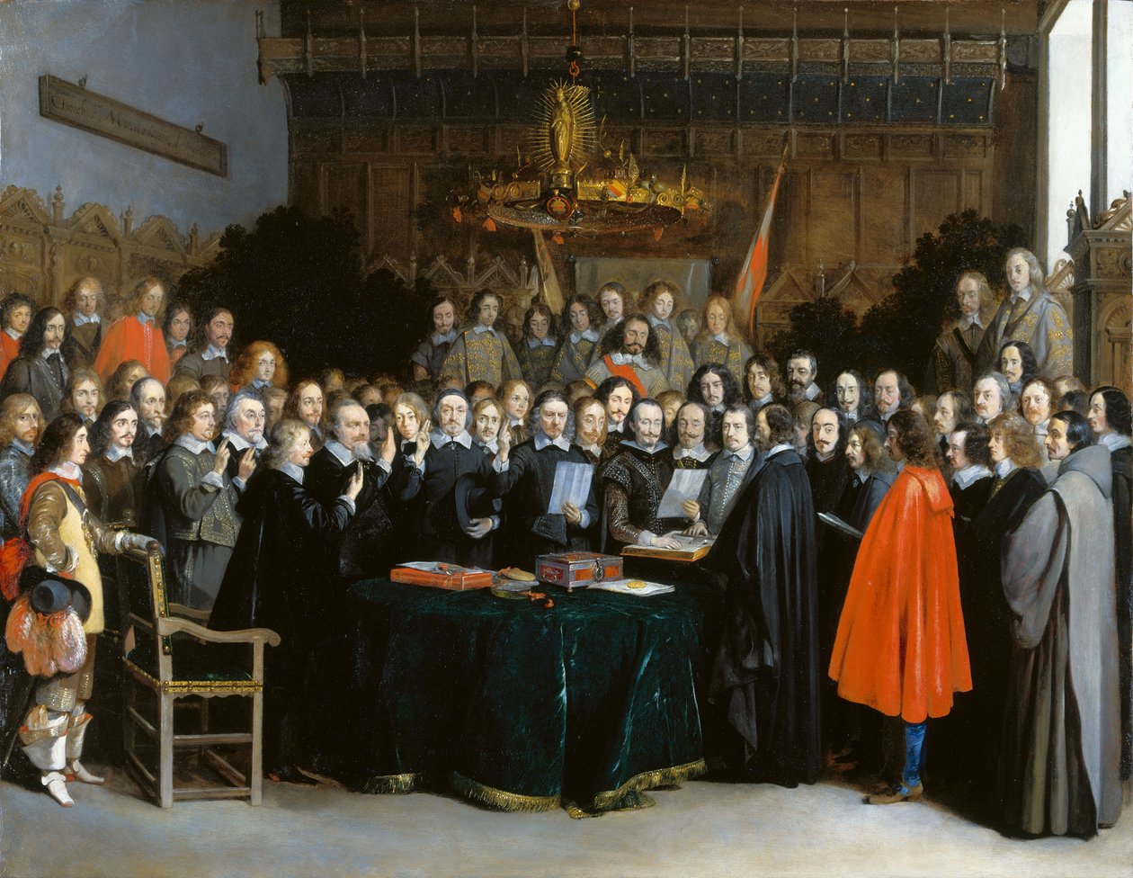 Az 1648-as Munsteri Szerződés ratifikációs esküje (olaj, réz) alkotó: Gerard ter Borch
