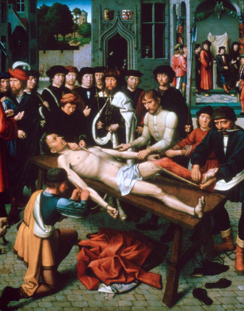 Sisamnes lenyúzása, részlet, 1498 alkotó: Gerard David