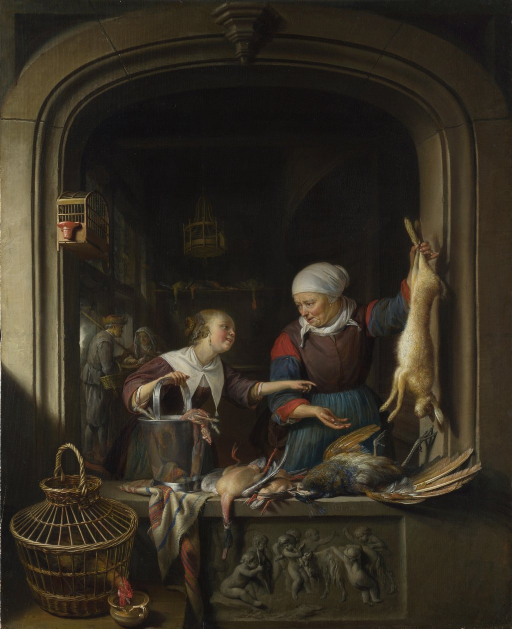 A Poulterers Shop, c. 1670 alkotó: Gerrit Dou