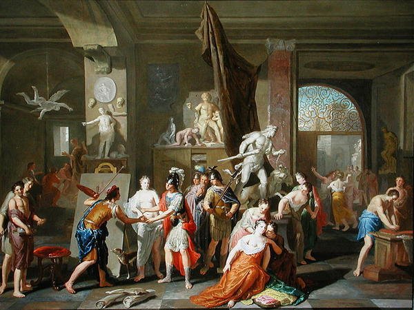 Apelles festékek Campaspe (olaj a panelen) alkotó: Gerard Hoet