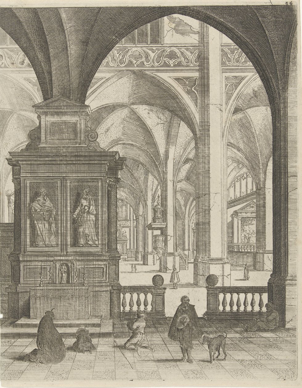 Kerkinterieur alkotó: Gerard Houckgeest
