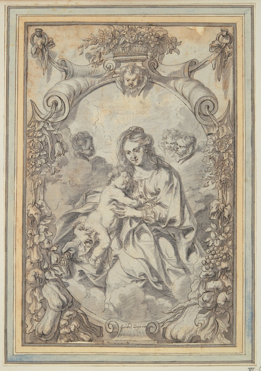 Madonna díszkeretben alkotó: Gerard Seghers