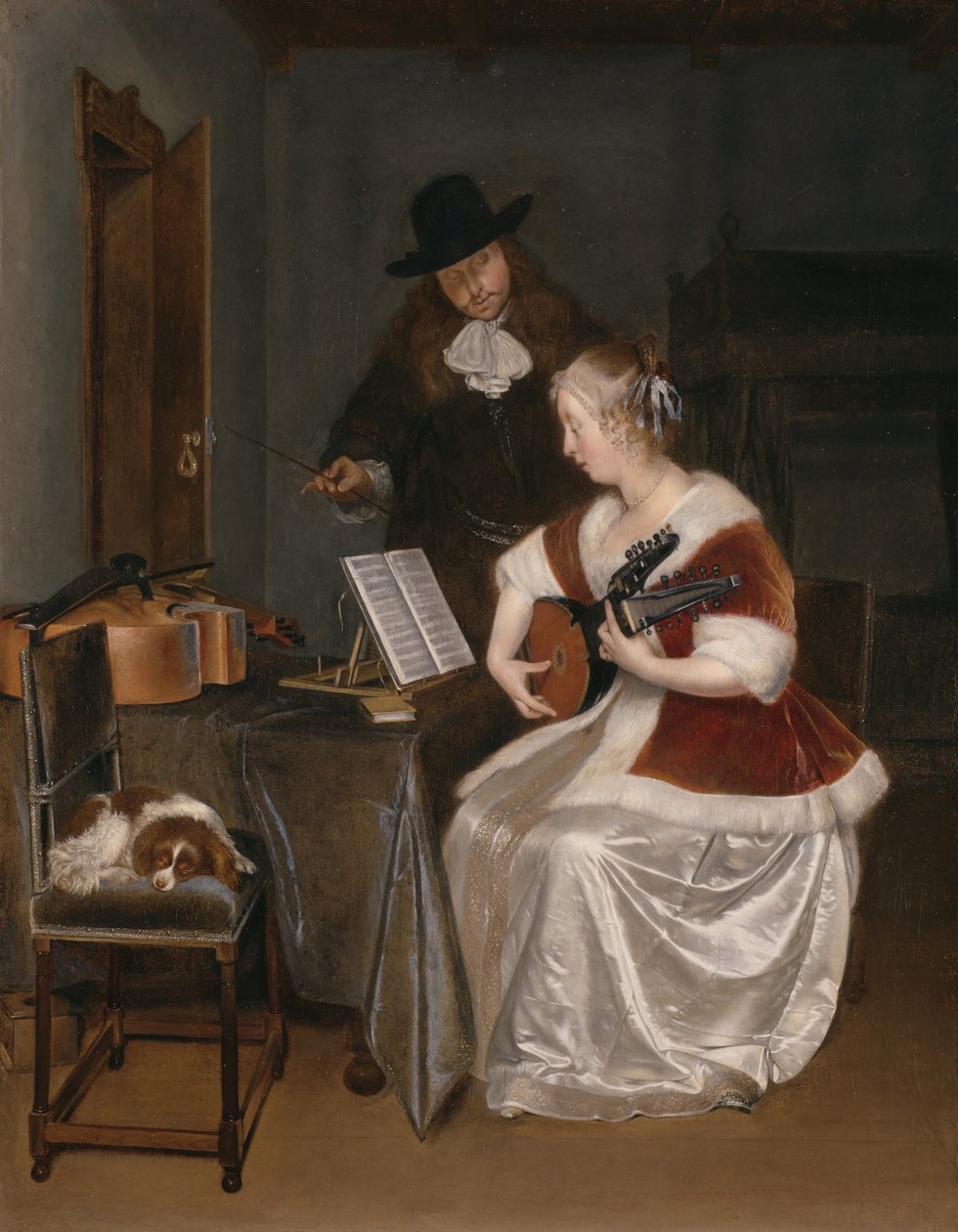 A Zenelecke c. 1670. alkotó: Gerard Terborch II