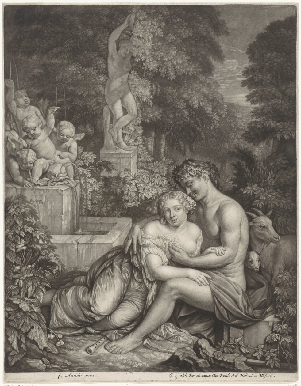 Vertumnus en Pomona alkotó: Gerard Valck
