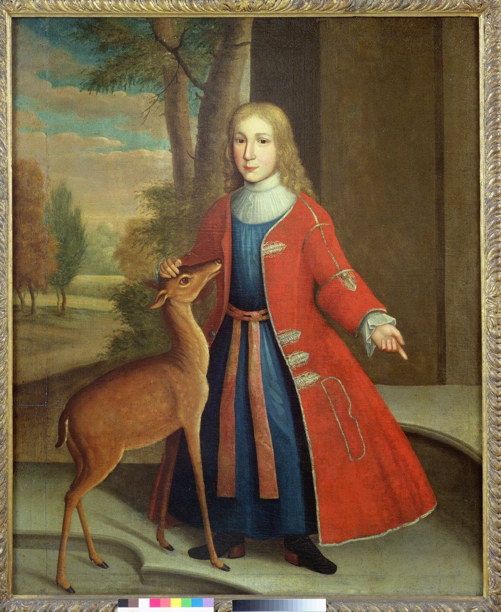 De Peyster fiú őzbarnával, 1730-35 körül (olaj, vászon) alkotó: Gerardus I Duyckinck