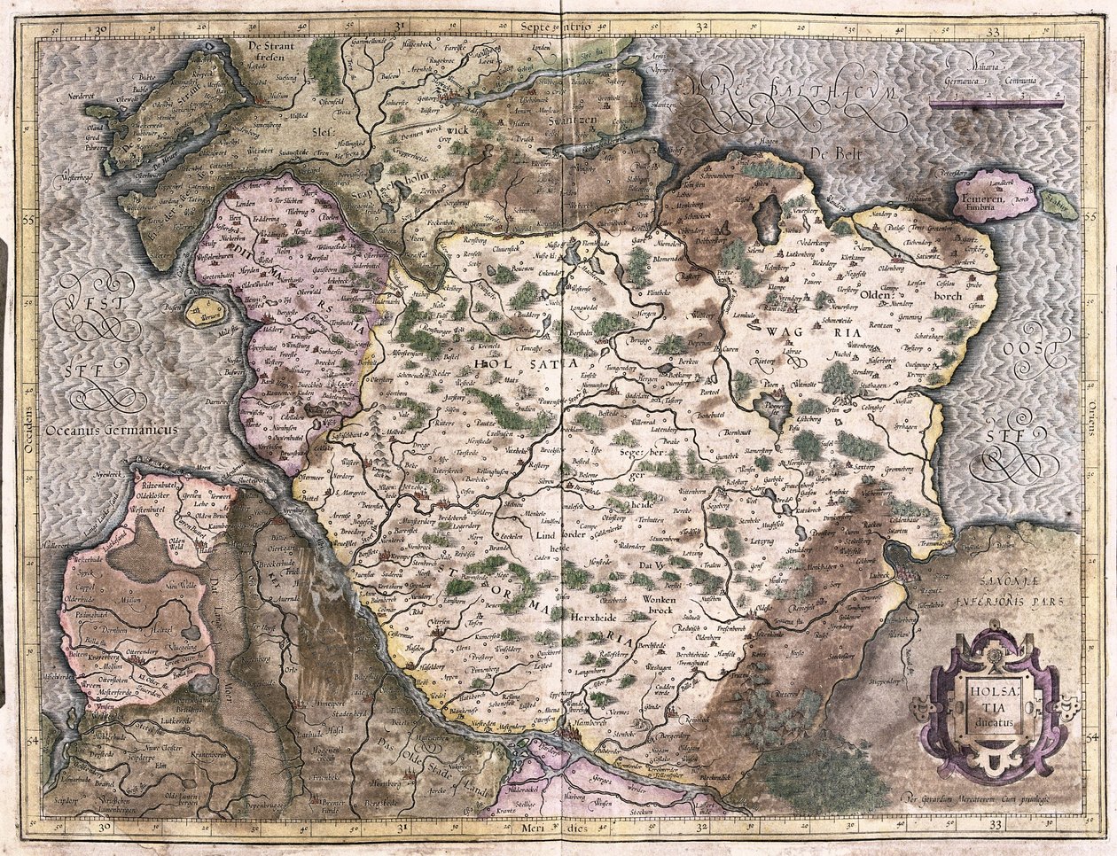 Elzász, Németország (metszet alkotó: Gerardus Mercator
