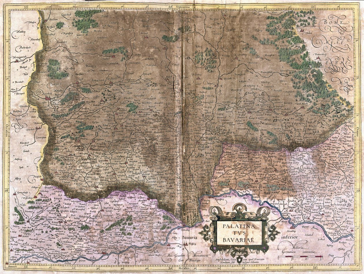 Bayern, Németország (metszet alkotó: Gerardus Mercator