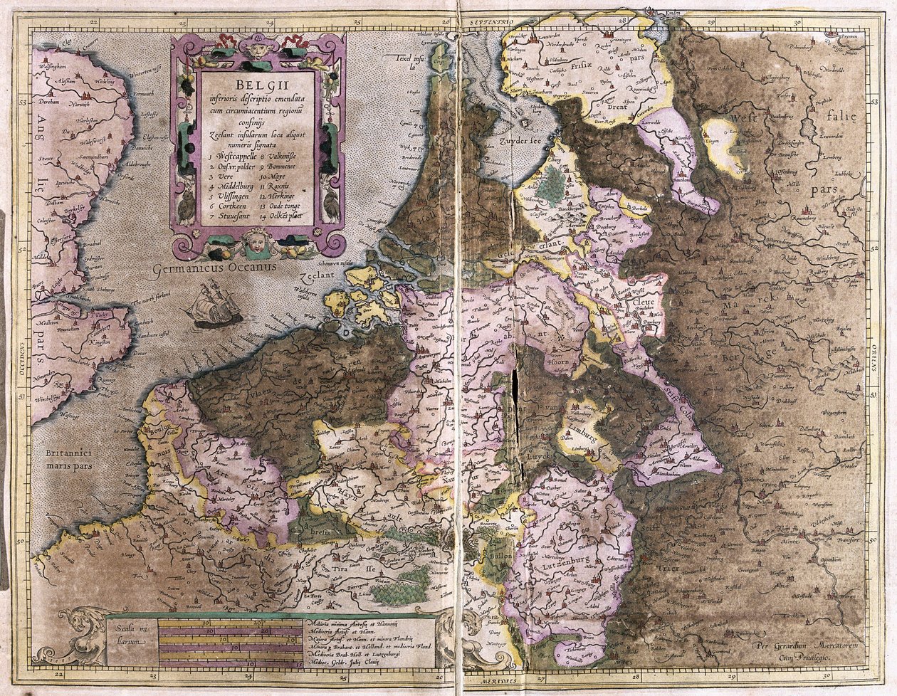Belgium (metszet alkotó: Gerardus Mercator