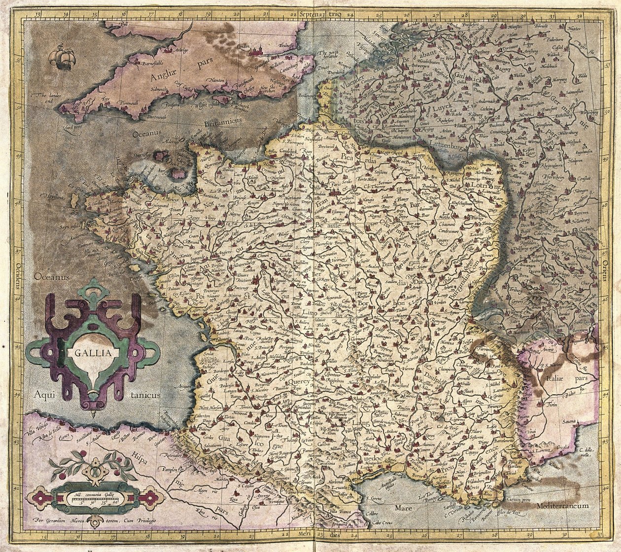 Franciaország (metszet alkotó: Gerardus Mercator