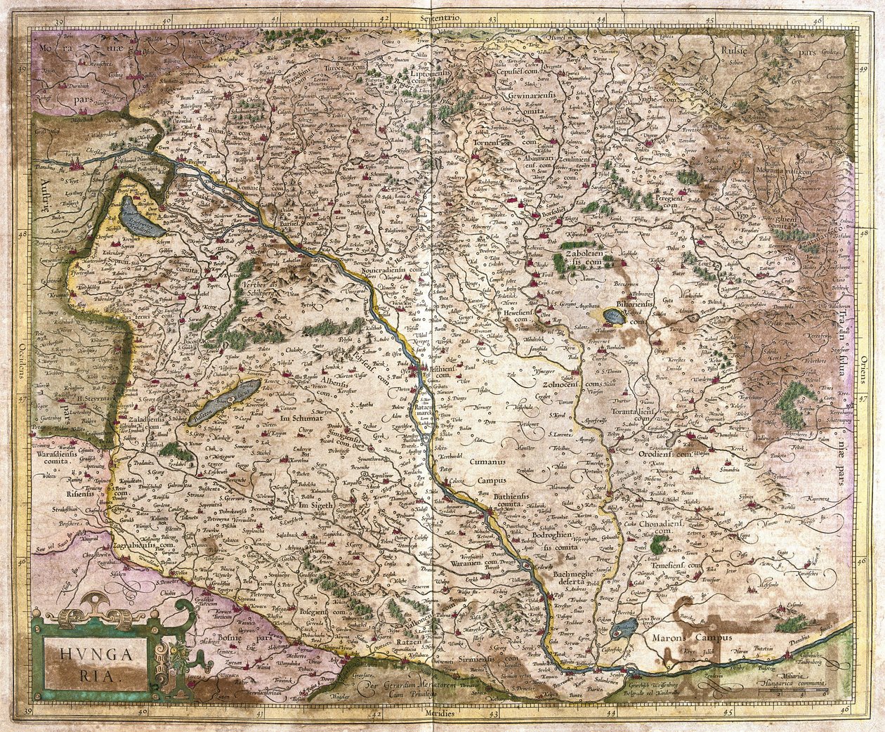 Magyarország (metszet alkotó: Gerardus Mercator